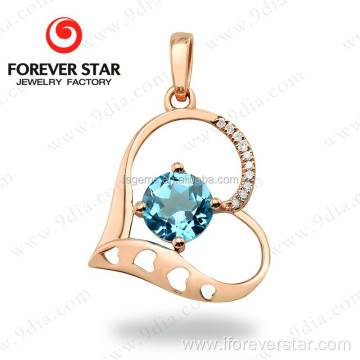 18K Gold Jewellery With Natural Blue Topaz gemstone